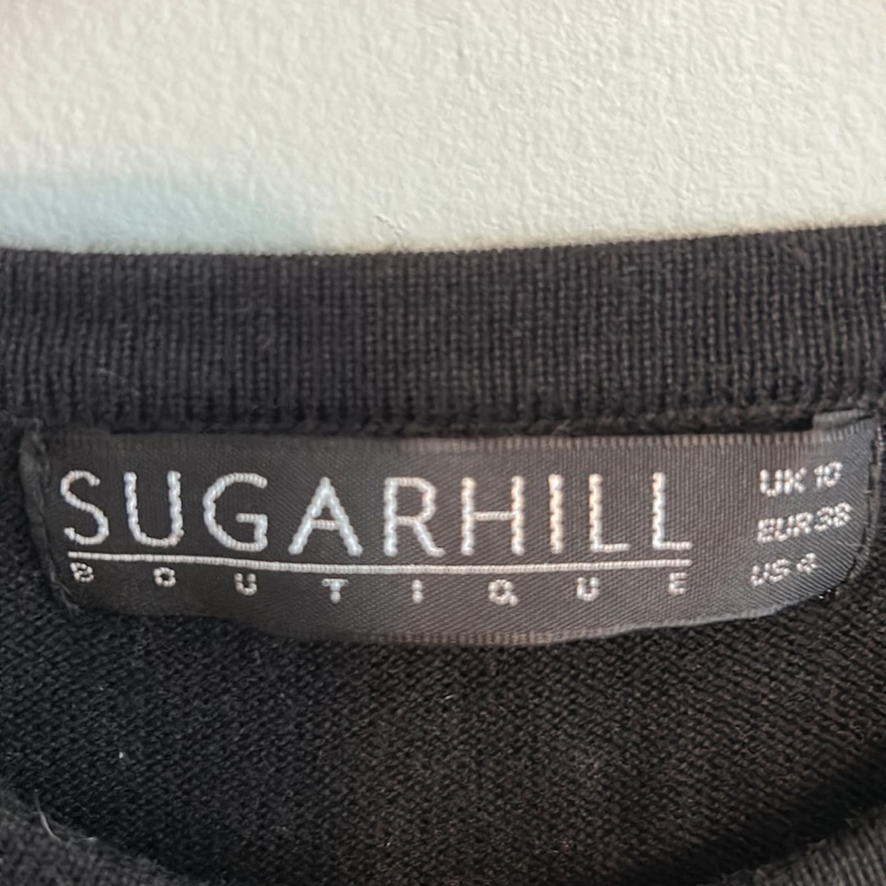 Sugarhill Boutique/Brighton black sweater with fox elbow patches! Size US 4. - Picture 4 of 4